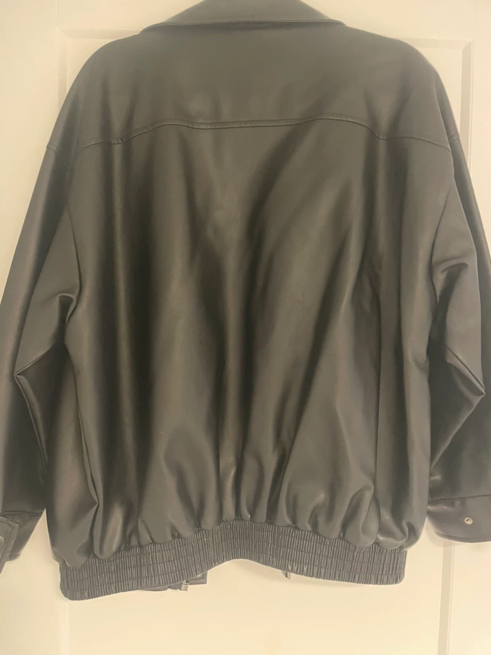 Lady Volume Faux Leather Bomber Jacket - photo 3
