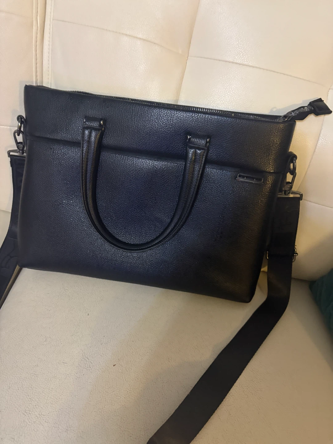 Black Laptop Briefcase with Shoulder Strap