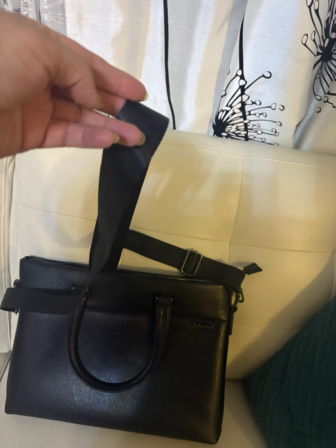 Black Laptop Briefcase with Shoulder Strap - photo 2
