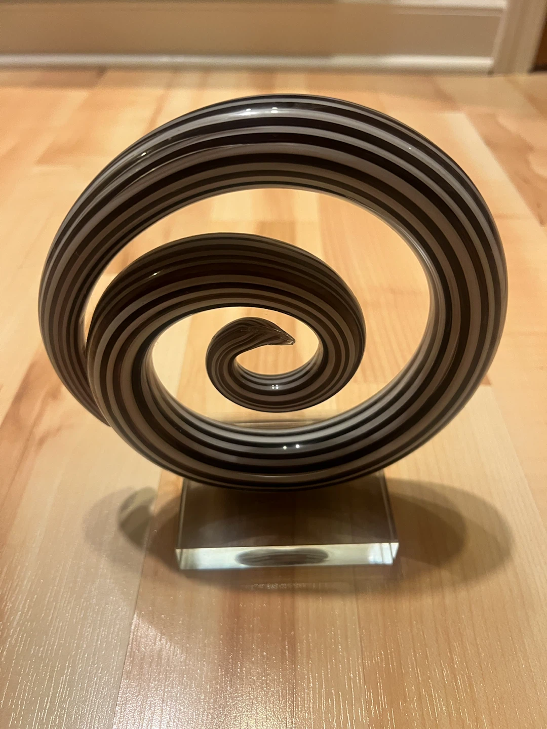 Spiral Striped Glass Decor