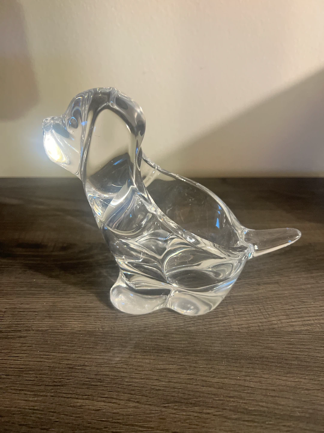 Clear Glass Puppy Figurine Bowl - photo 2