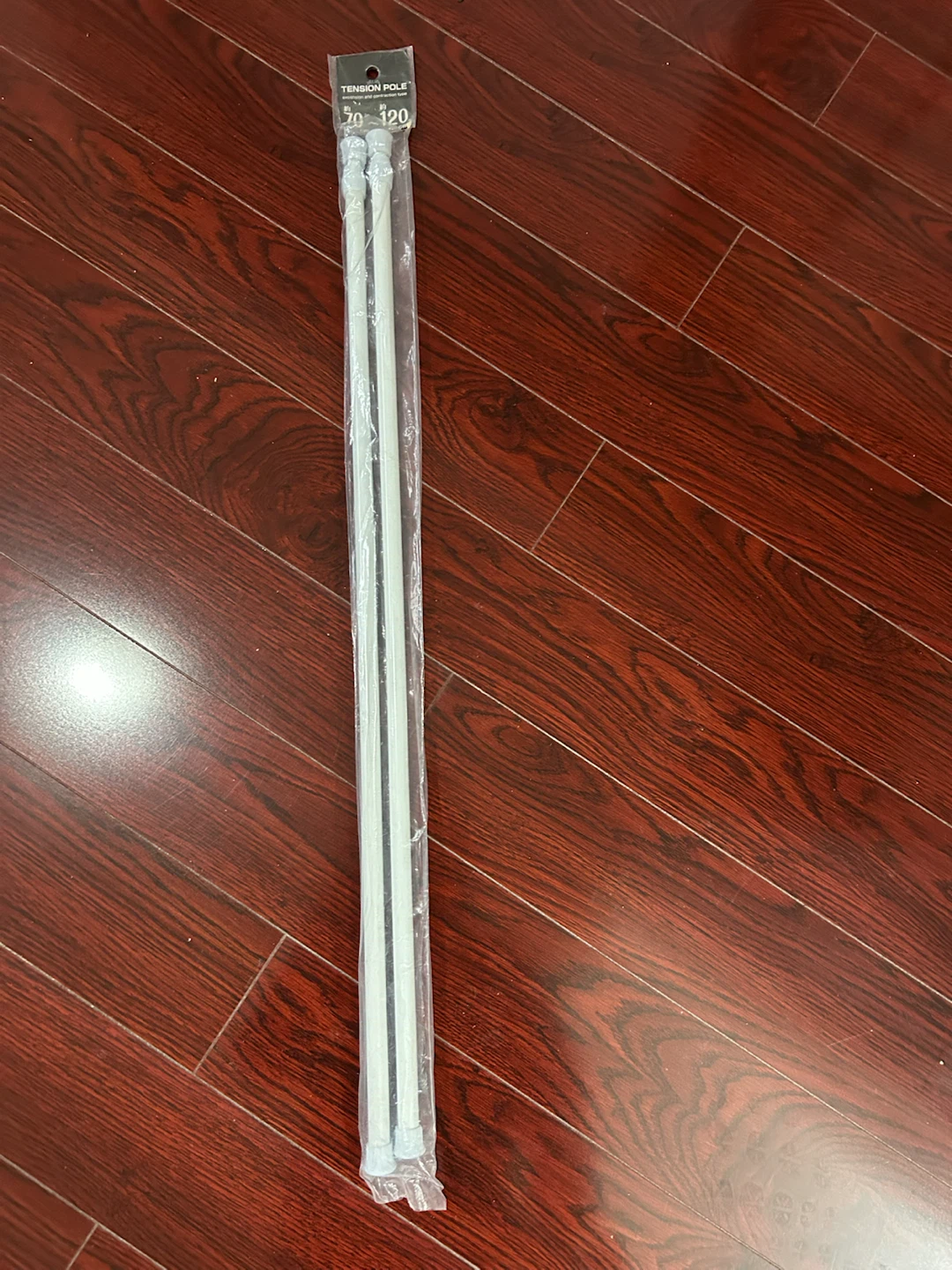 Set of 2 White Adjustable Tension Poles