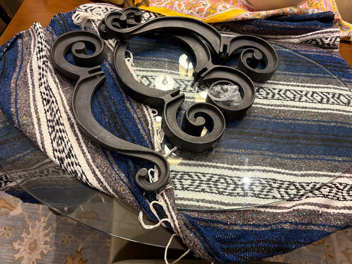 Pottery Barn black wrought Iron Oval Coffee Table - photo 4