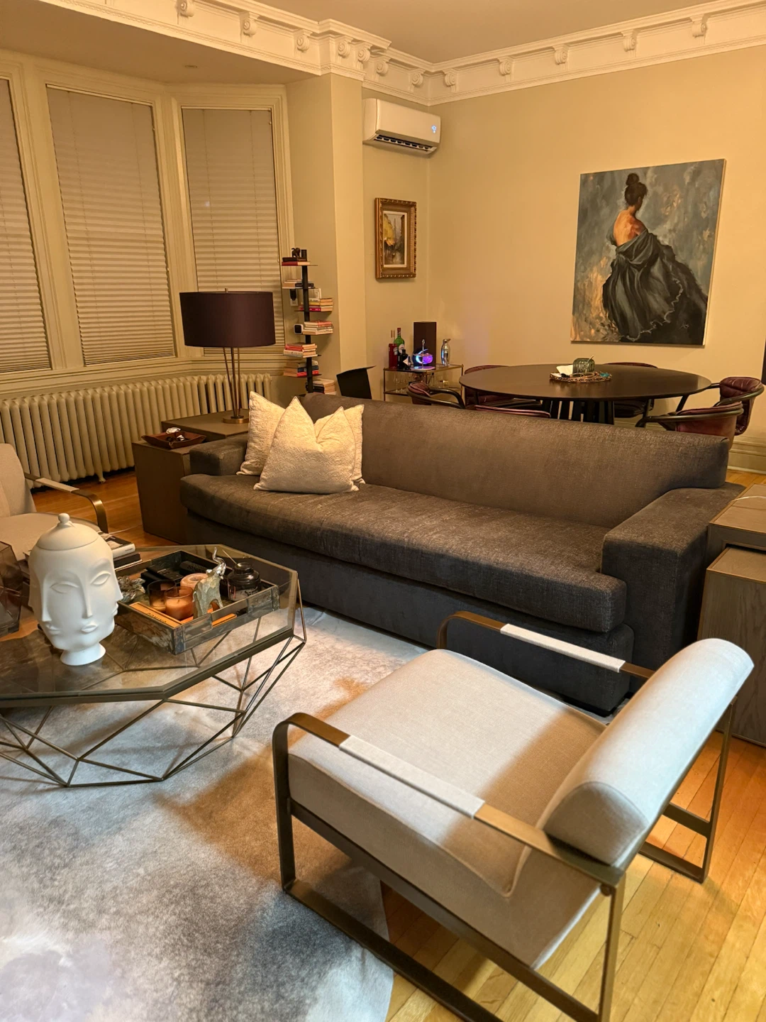 Modern Dark Gray Fabric Sofa