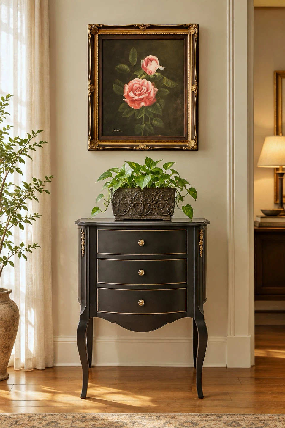 Bombay Company Refinished Vintage French Provincial Side Table