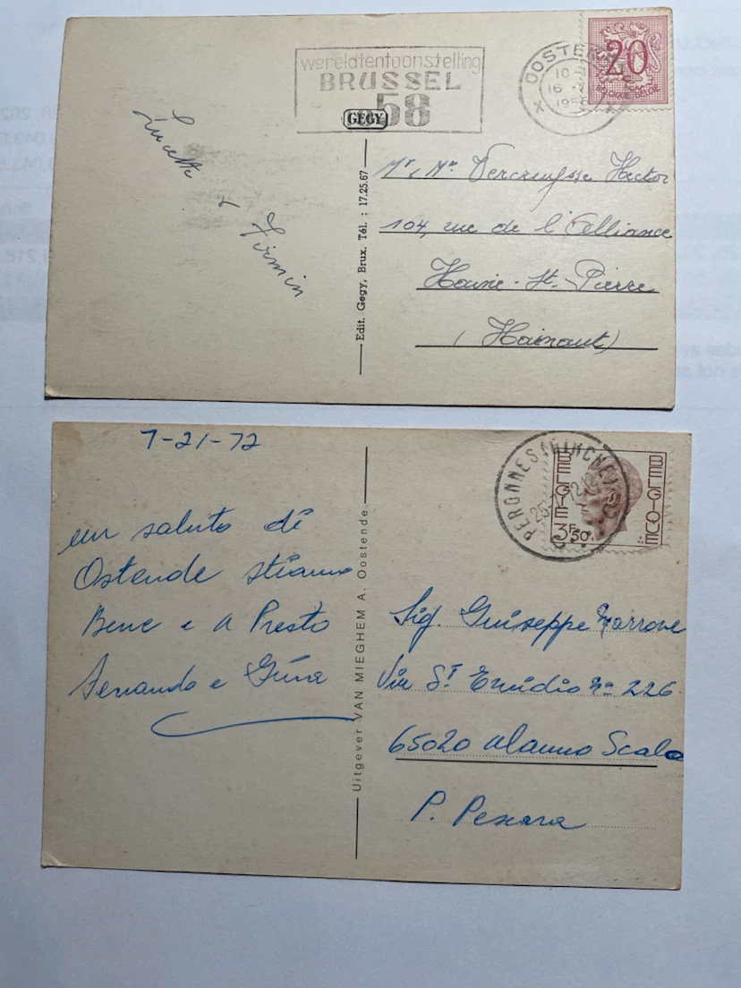 Set of 2 Vintage Belgium Postcards - photo 2