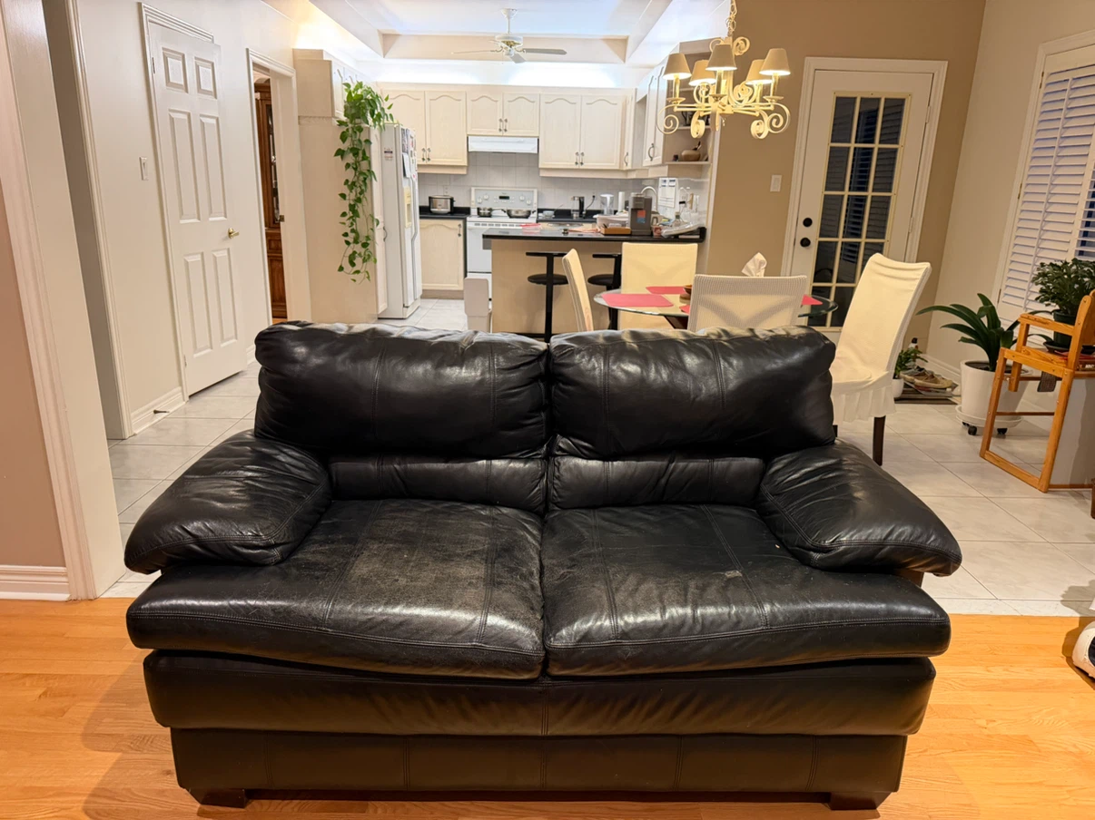 Black Leather Loveseat