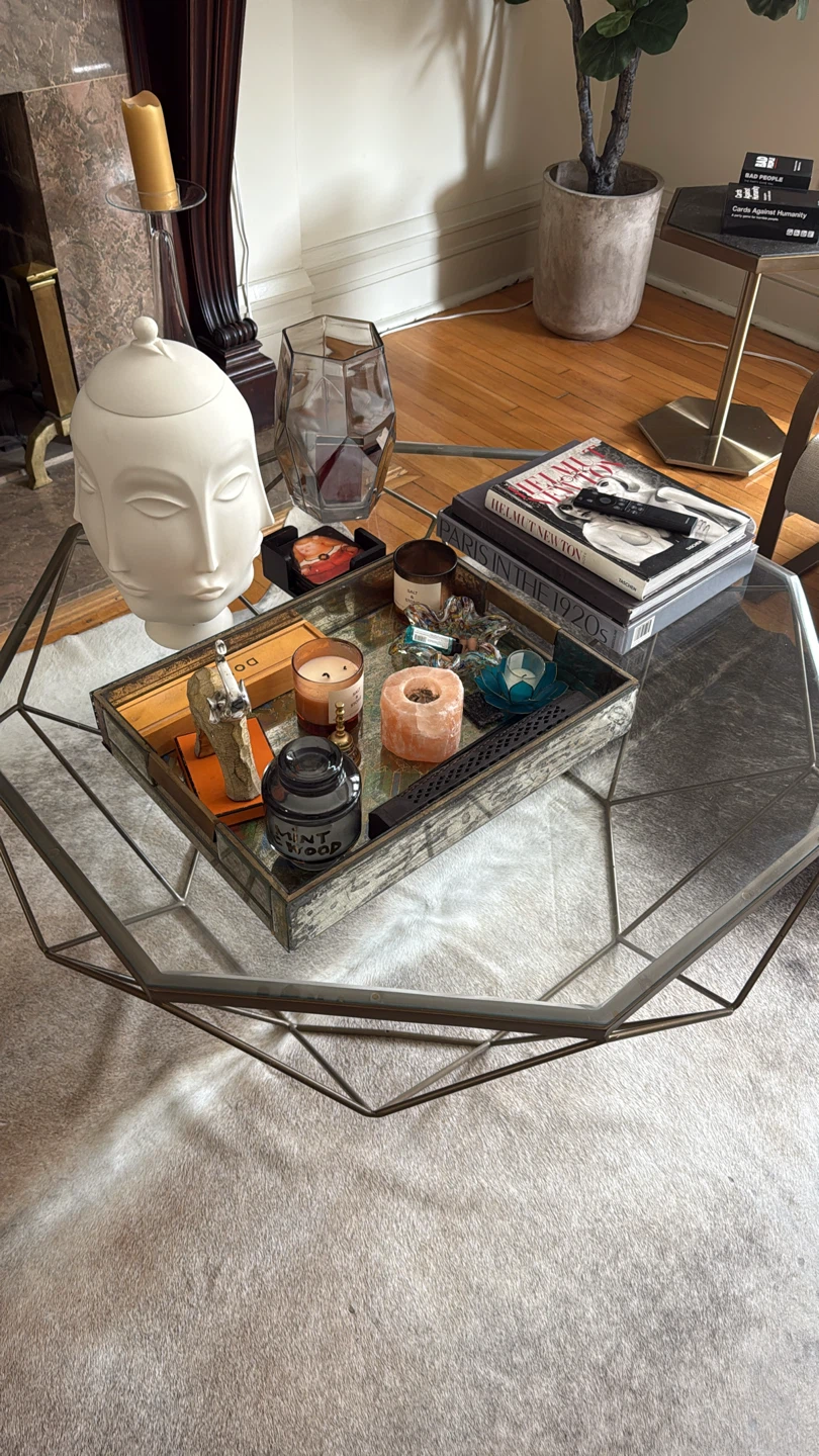 Glass and brass Coffee Table - photo 2