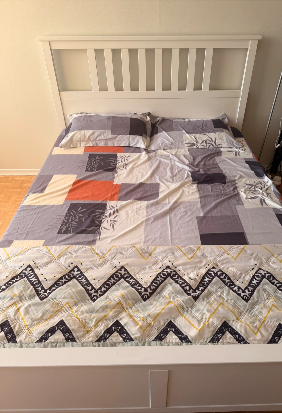 White IKEA Malm Bed Frame with Storage