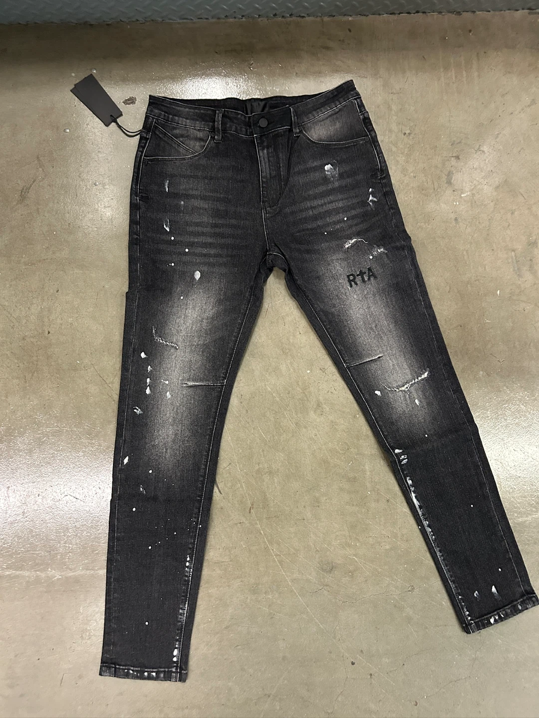 RtA Black Paint Splatter Jeans