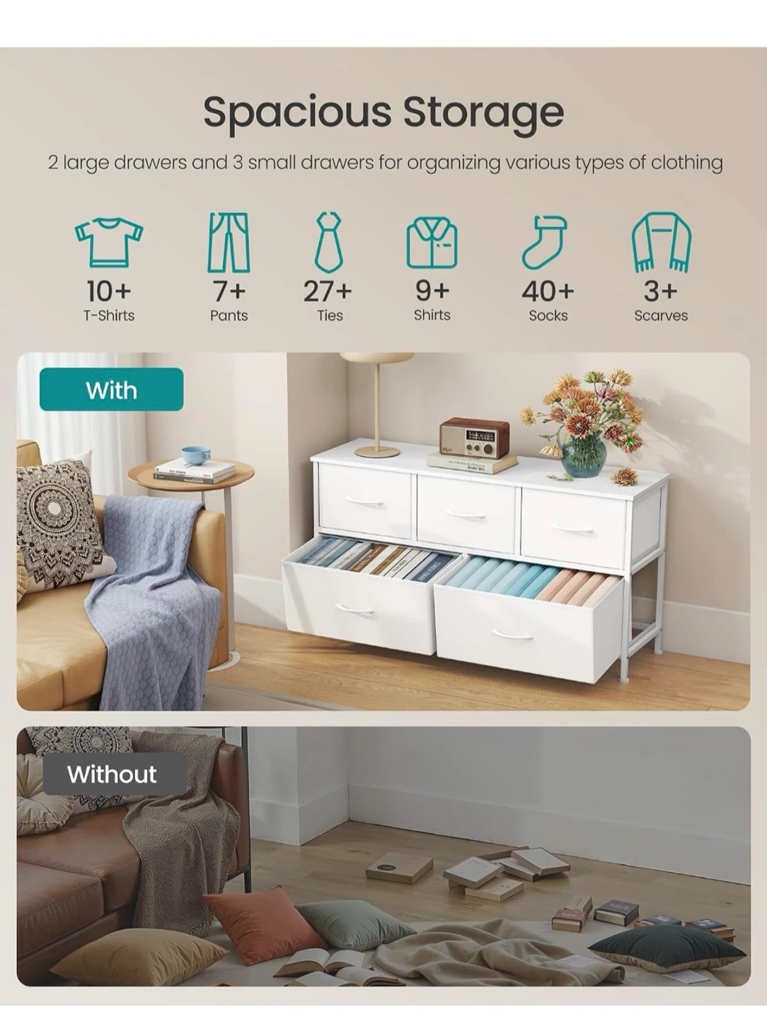 SONGMICS BELLAH 5-Drawer Storage Unit 5DB - photo 4