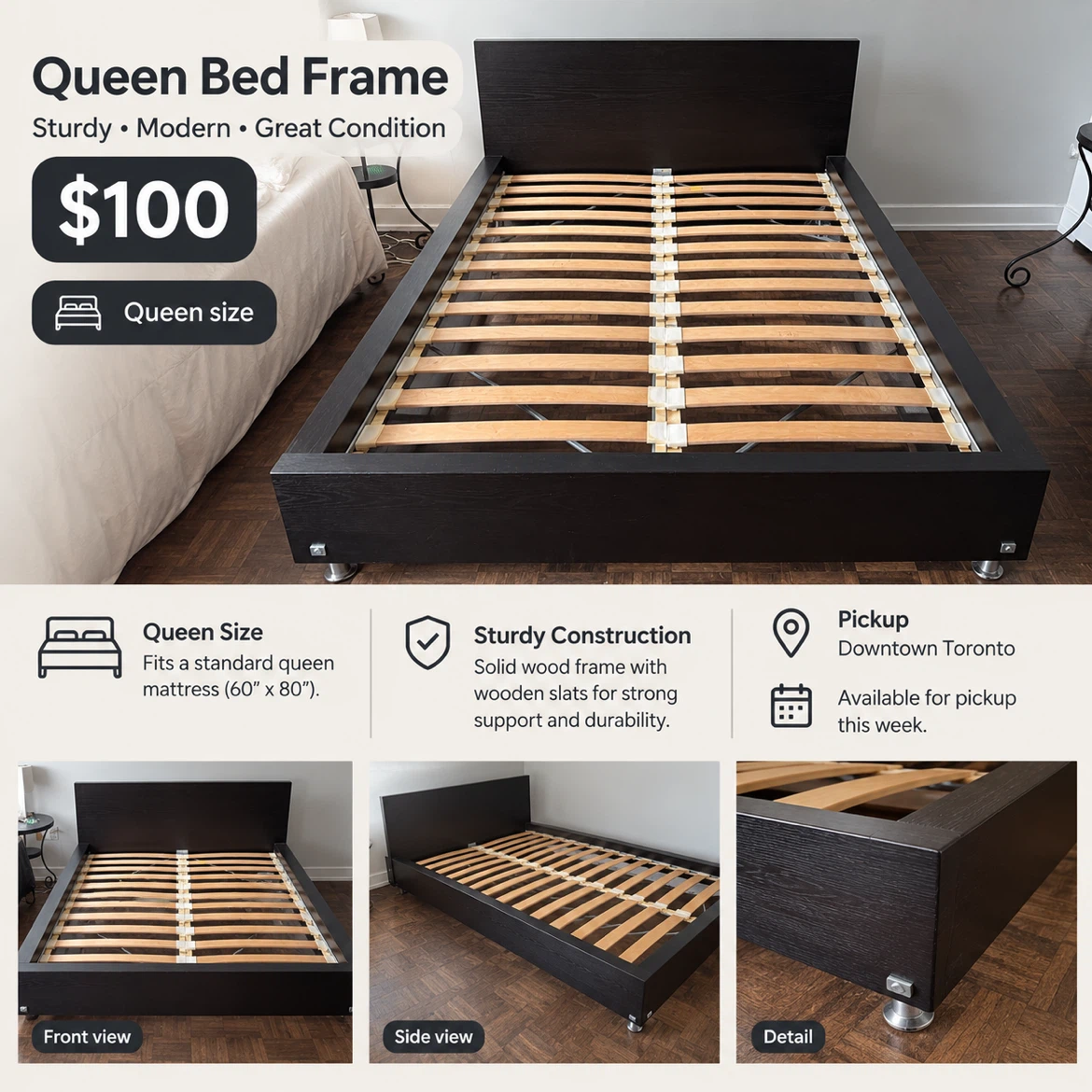 Queen size bed frame