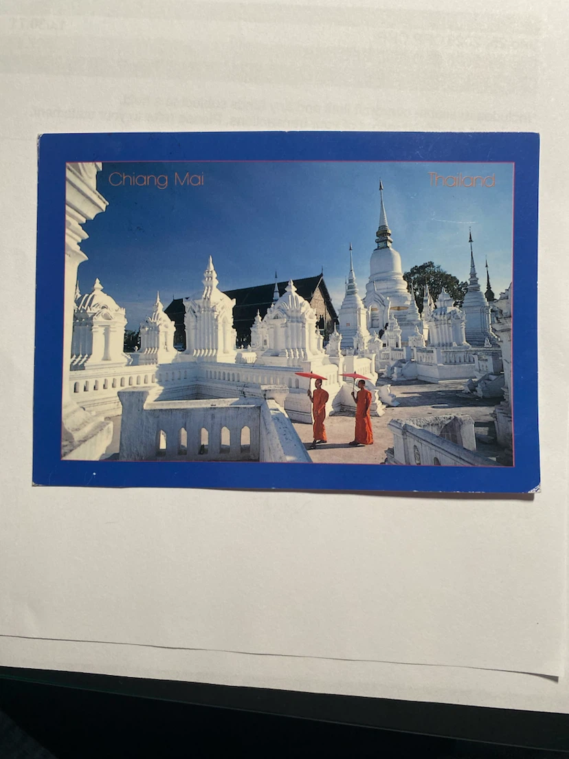 Vintage Chiang Mai Thailand Postcard