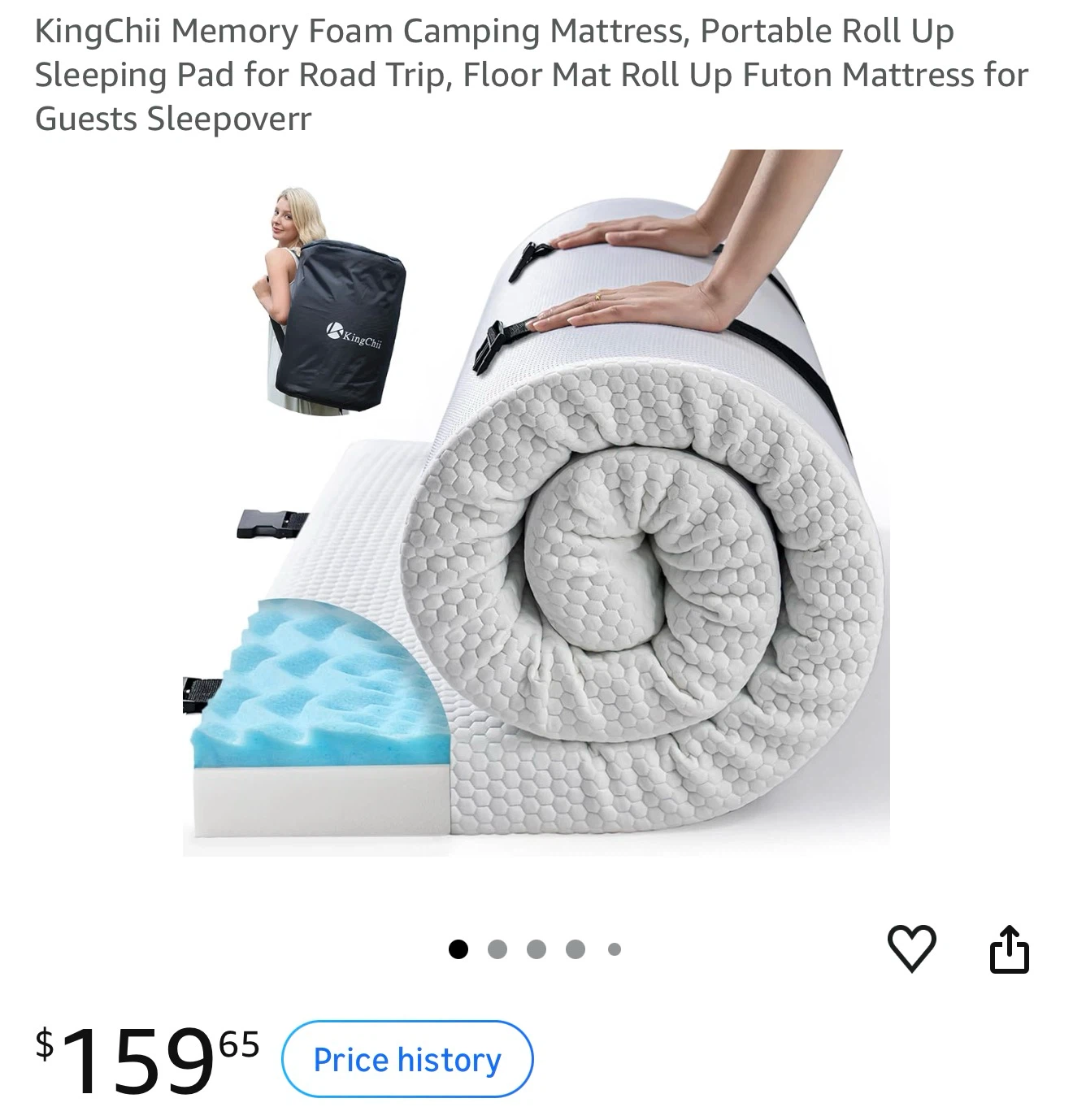 KingChii Memory Foam Camping Mattress KCM