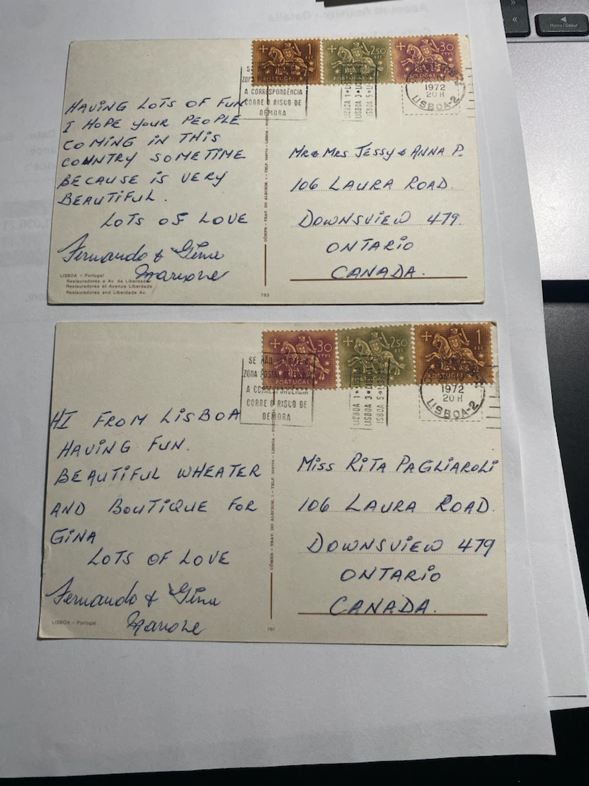 2 Vintage Lisbon Portugal Postcards 1972 - photo 2