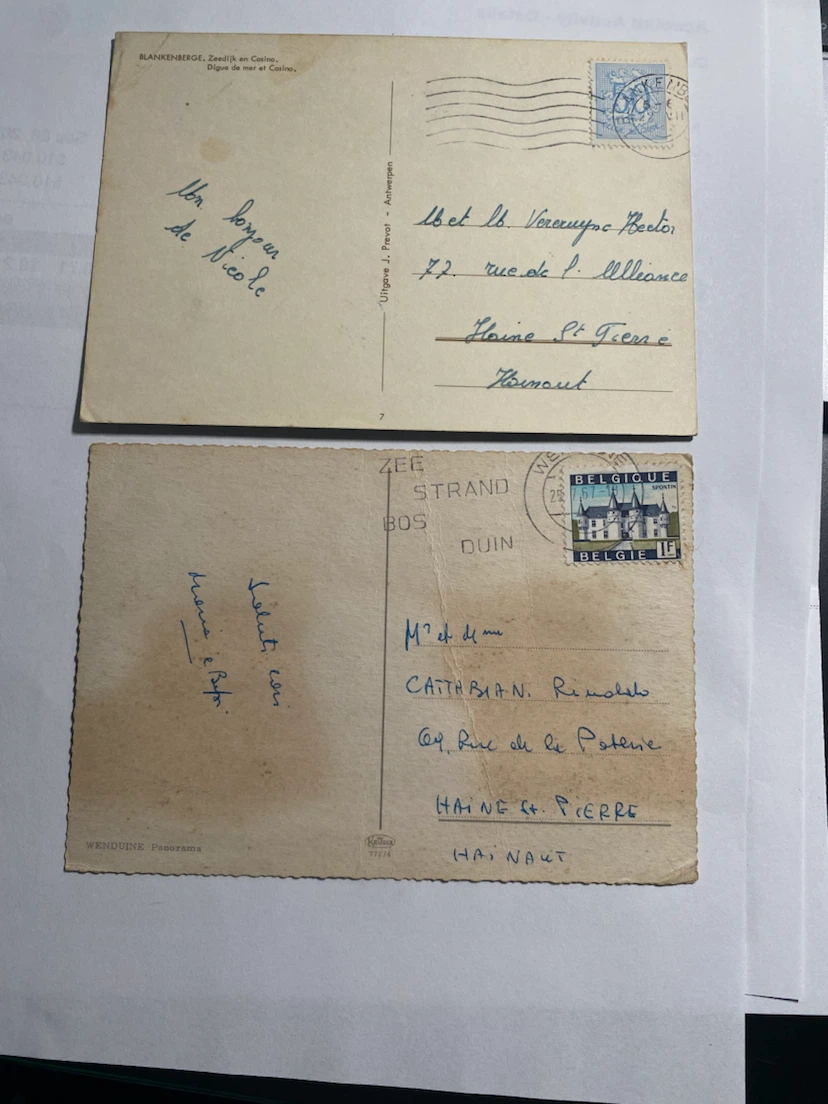 Set of 2 Vintage Belgian Postcards - photo 2