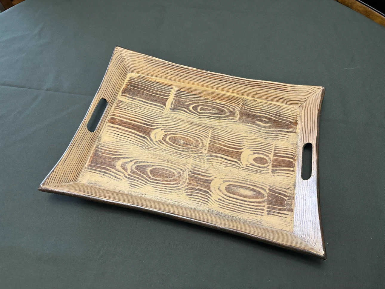 Rustic Faux Wood Serving Tray