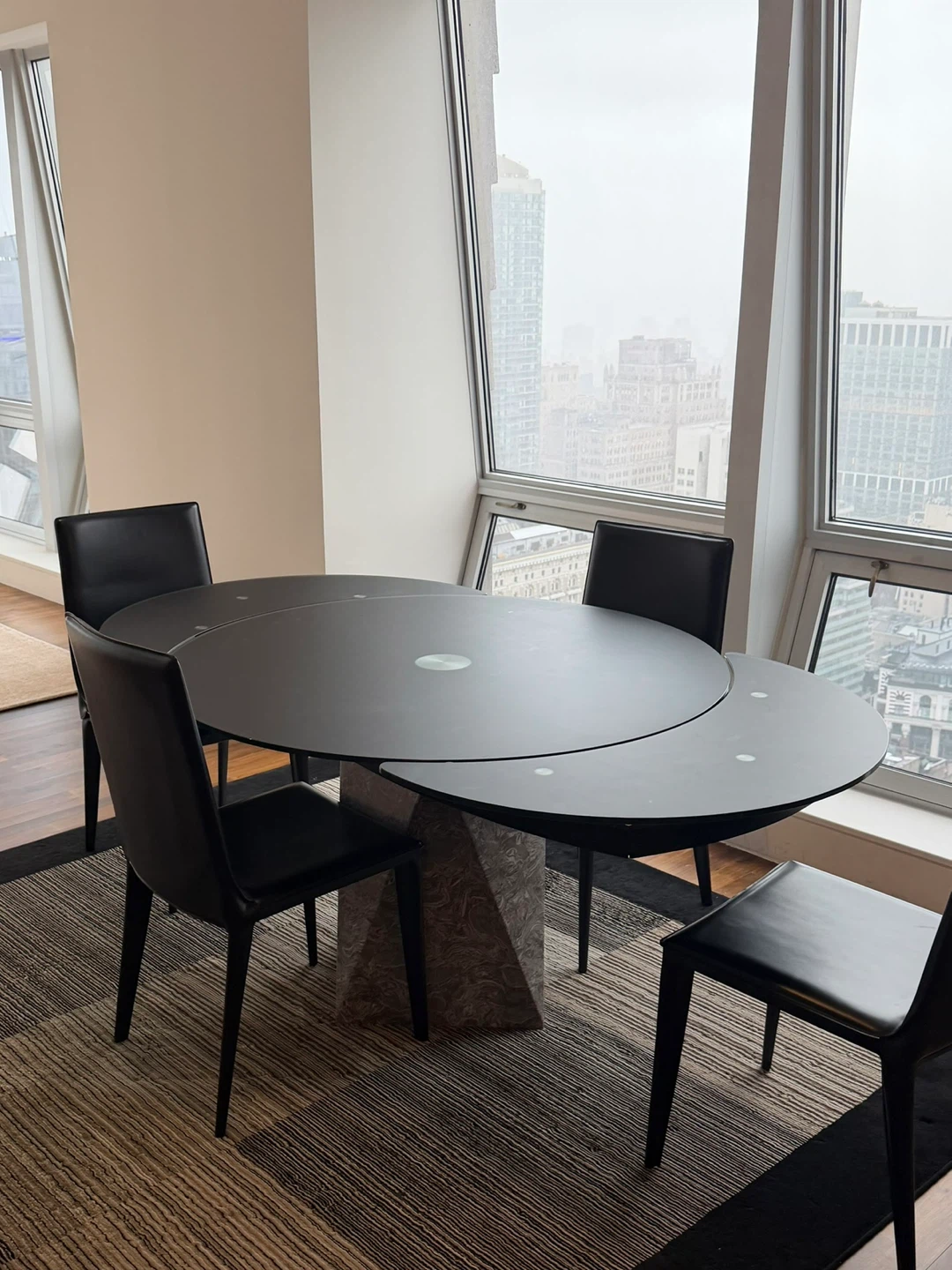Modern Extendable Dining Table with Geometric Base - photo 2