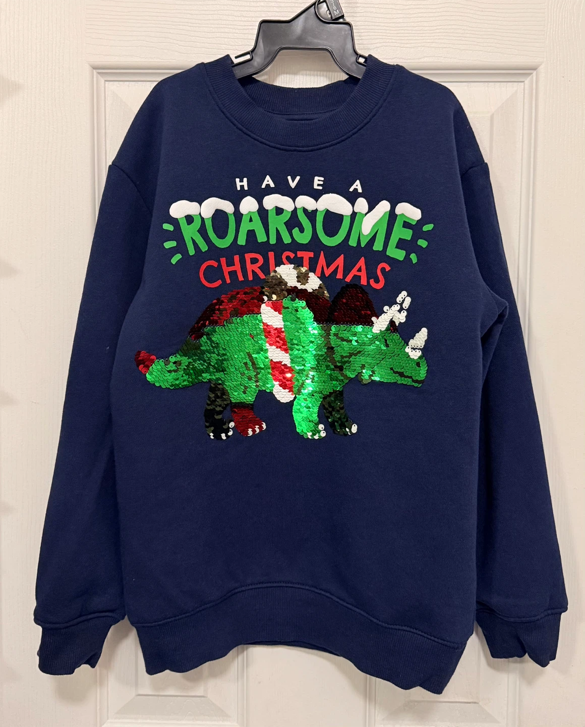 Kids Roarsome Christmas Sequin Sweatshirt