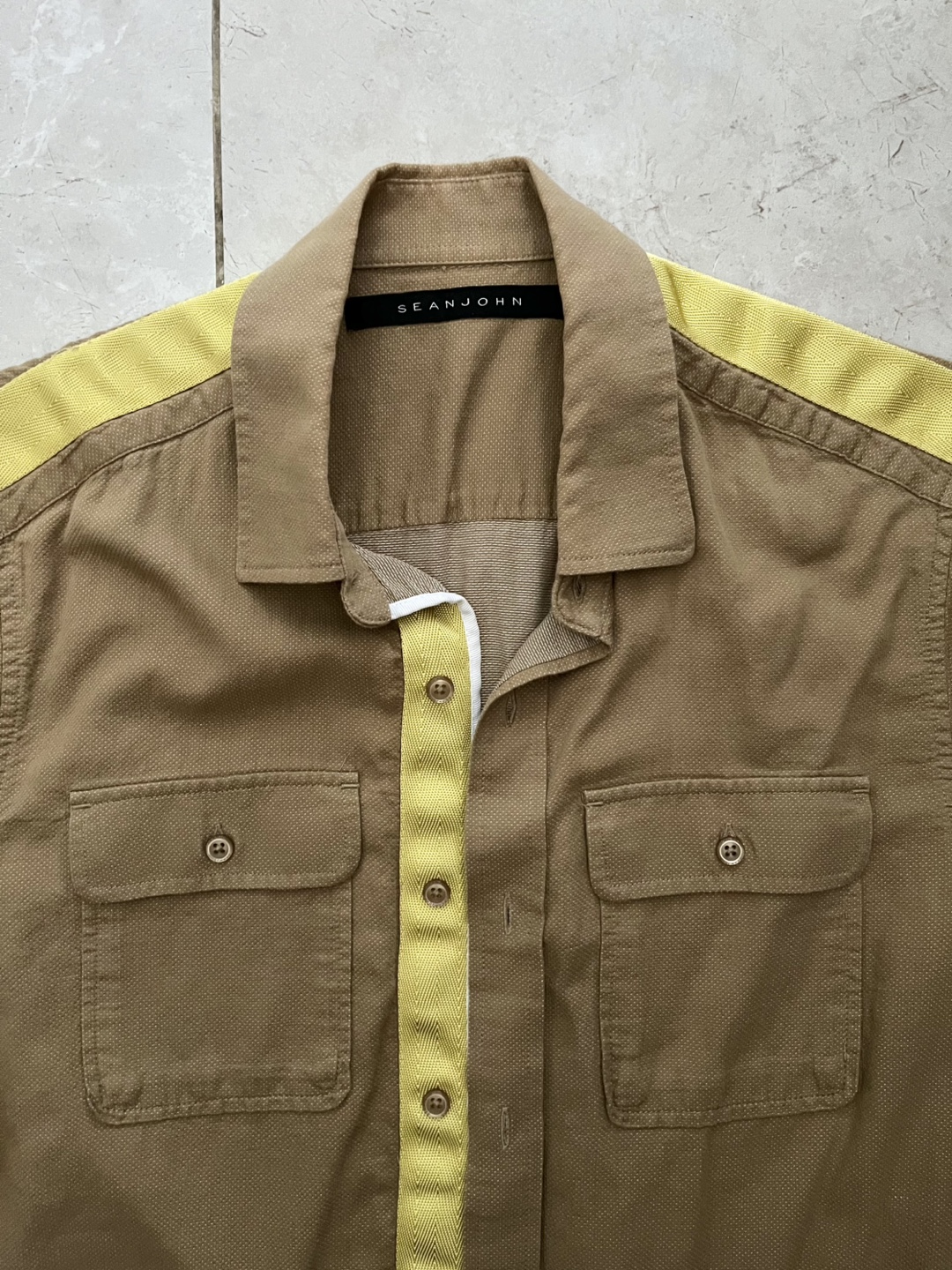 Sean John Tan and Yellow Short Sleeve Shirt - photo 2