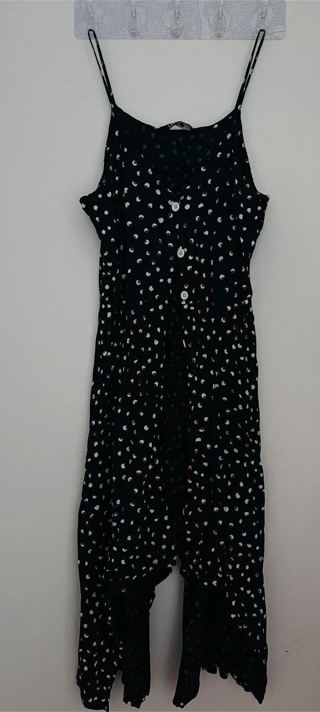 Green Polka Dot( white and pink)Dress ( cotton)