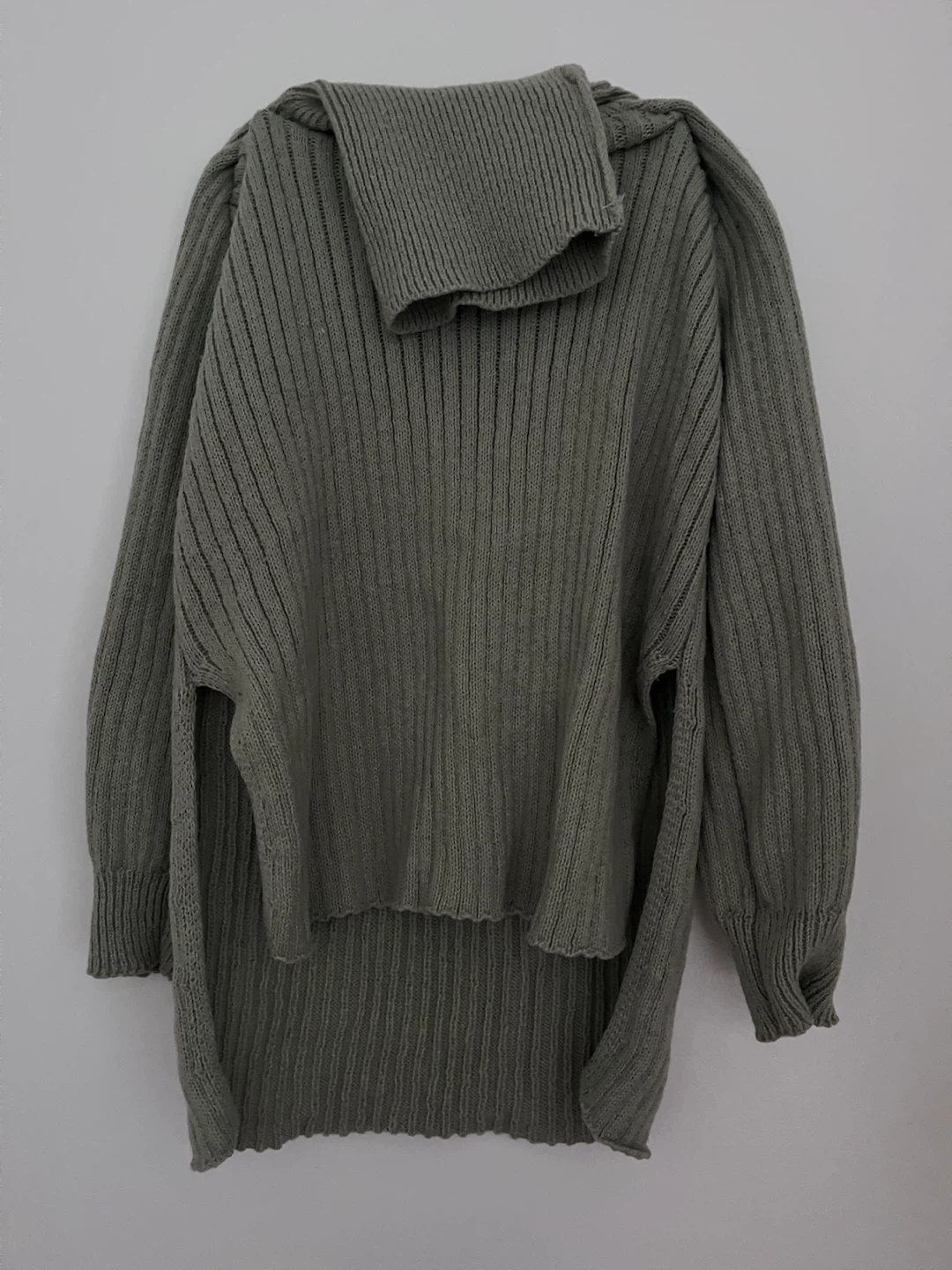 Sage Green Ribbed Turtleneck Sweater