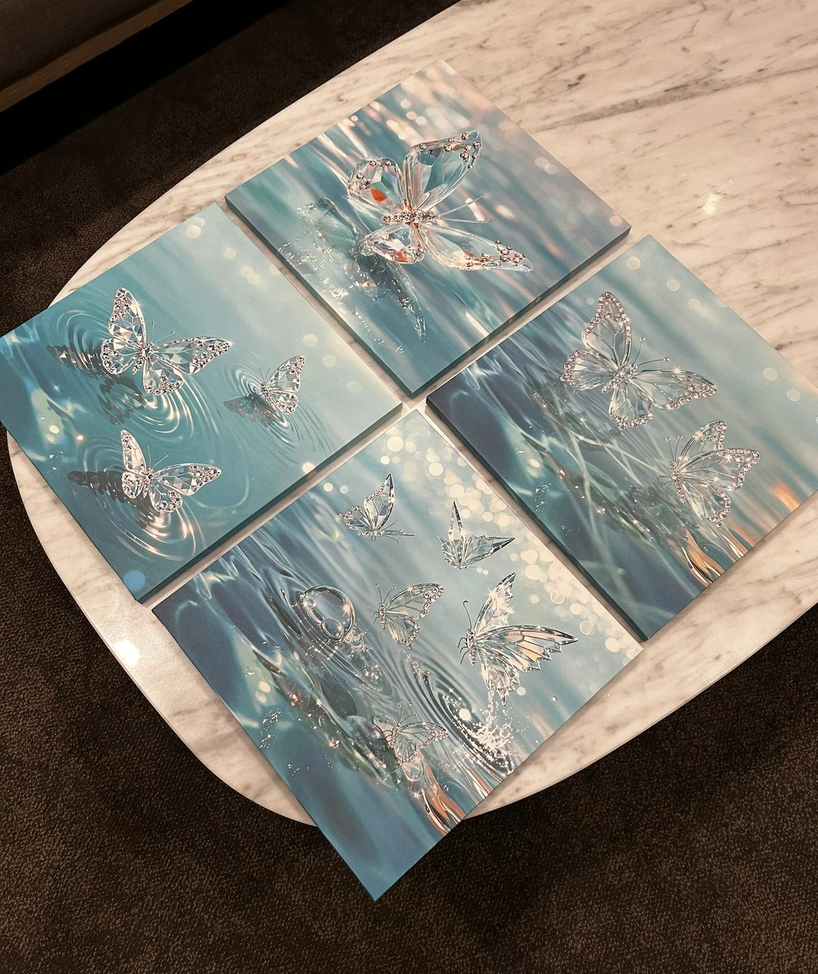 Wall art: Set of 4 butterfly canvases - photo 2