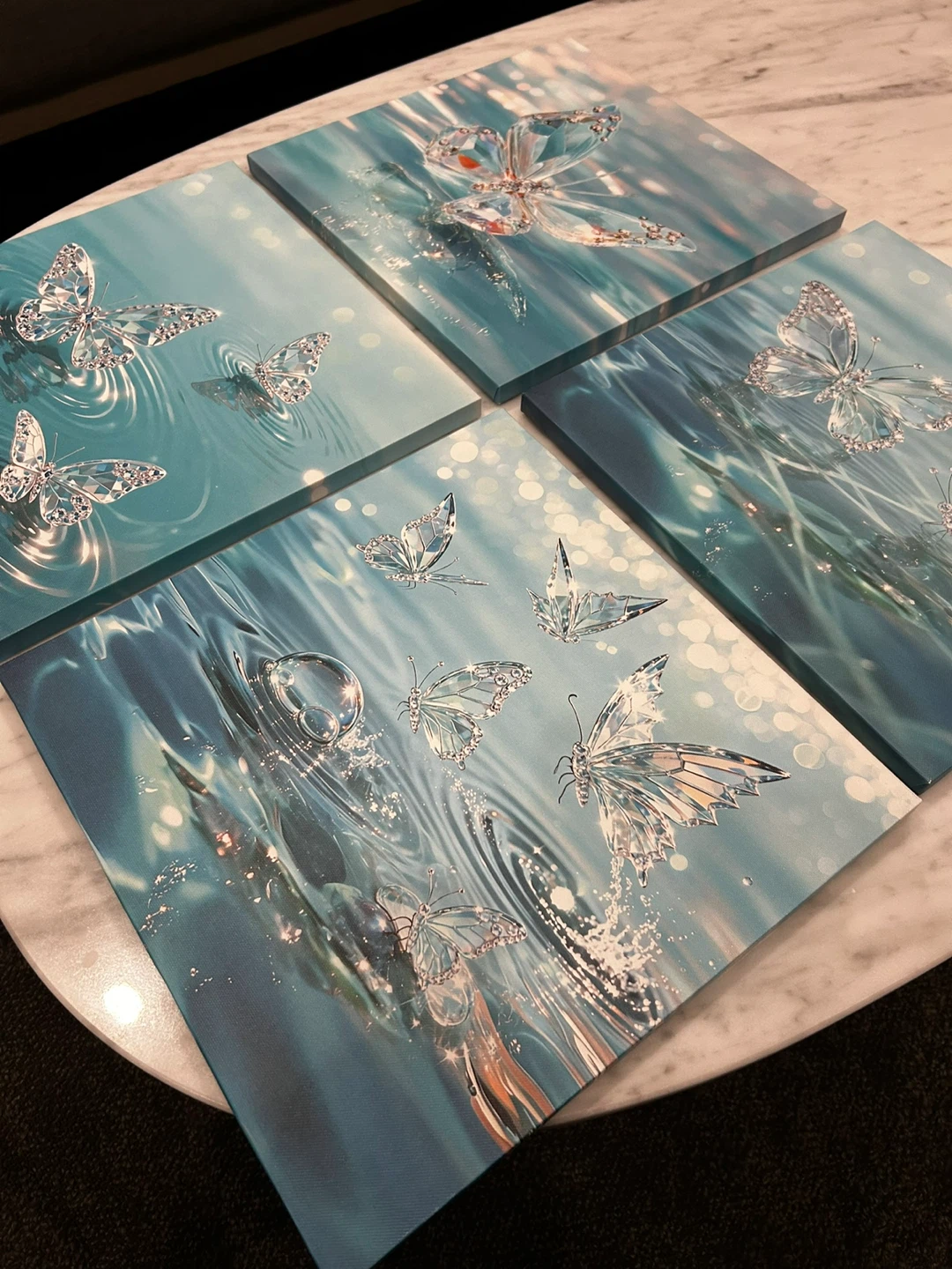 Wall art: Set of 4 butterfly canvases - photo 3