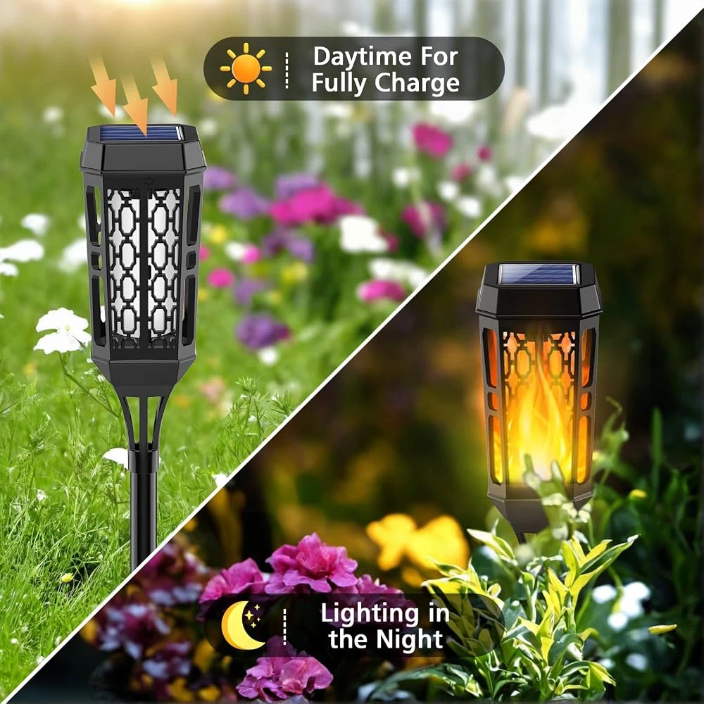 Solar Torch Flame Lights, LED Solar Lights - 6 Pack - BNIB - photo 3