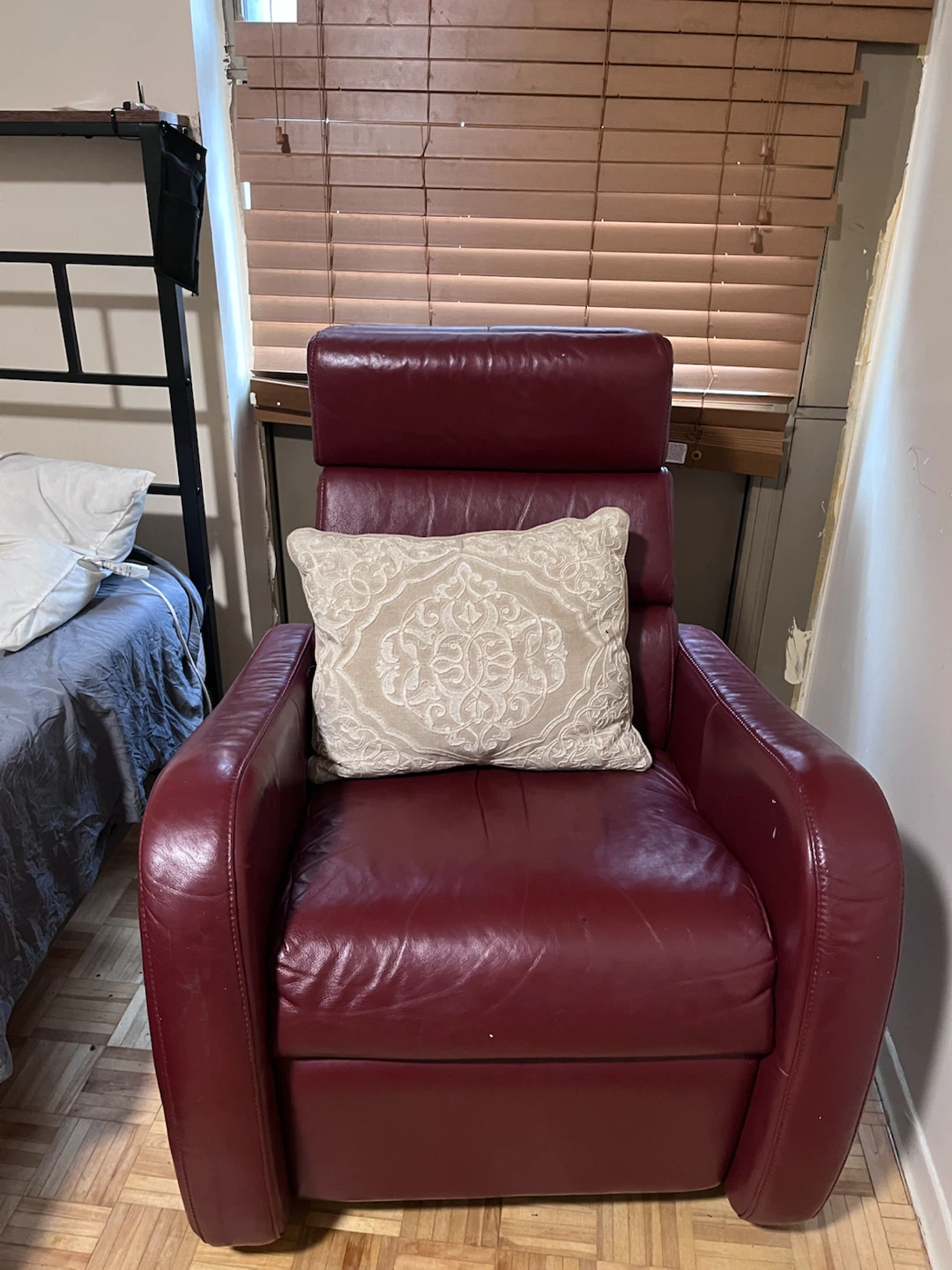 Palliser Burgundy Leather Recliner Armchair