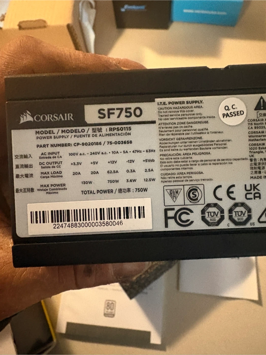 Corsair SF750 Platinum Power Supply - photo 3