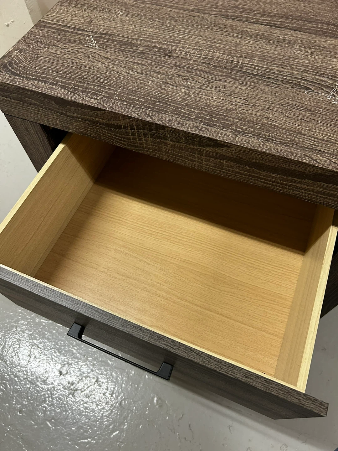 SALE 2 drawer nightstand in dark brown wood grain - photo 4
