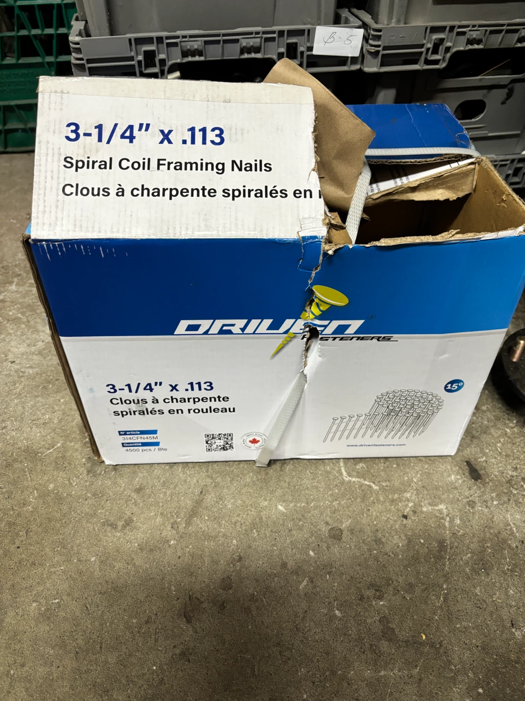 Driven Fasteners 3-1/4" Spiral Coil Framing Nails