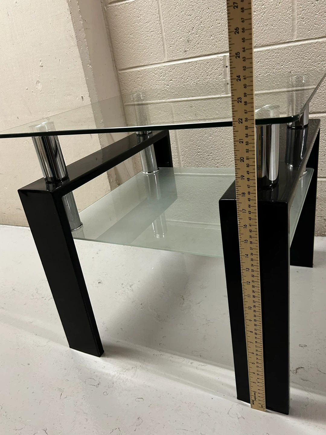SALE Modern Glass and Black Side Table - photo 4