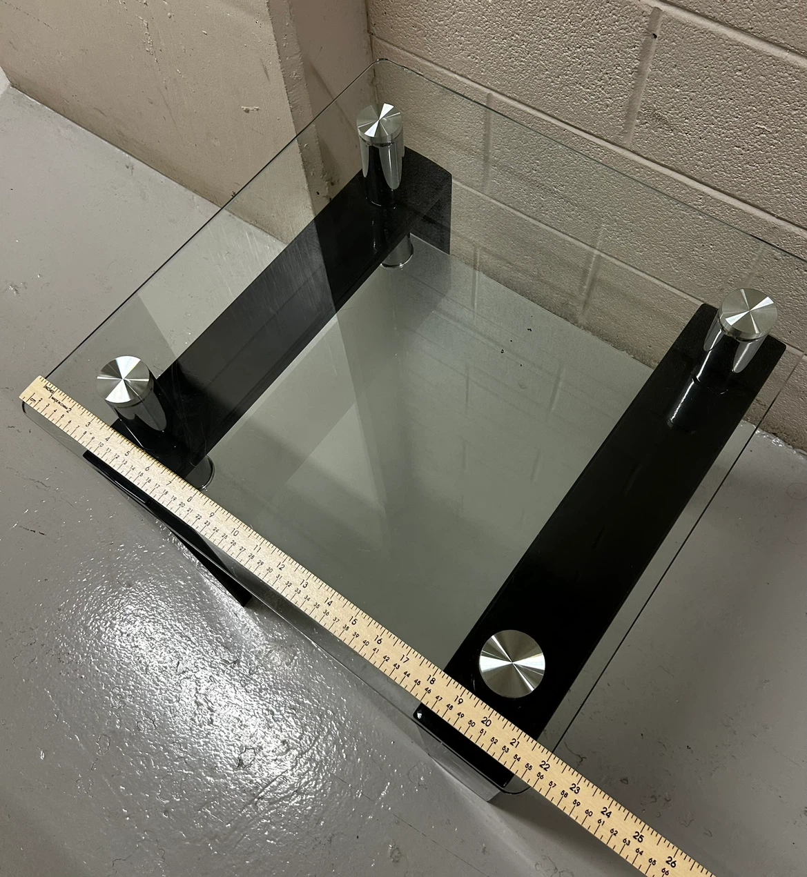 SALE Modern Glass and Black Side Table - photo 5
