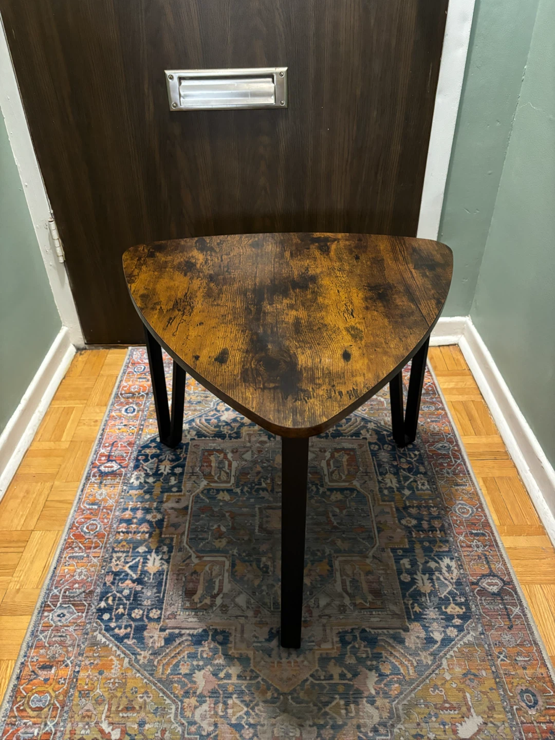 Rustic Triangle Accent Table