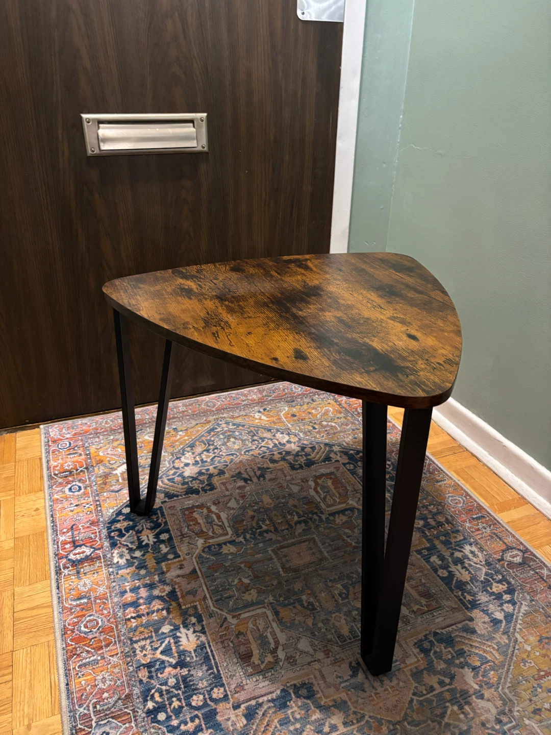 Rustic Triangle Accent Table - photo 2