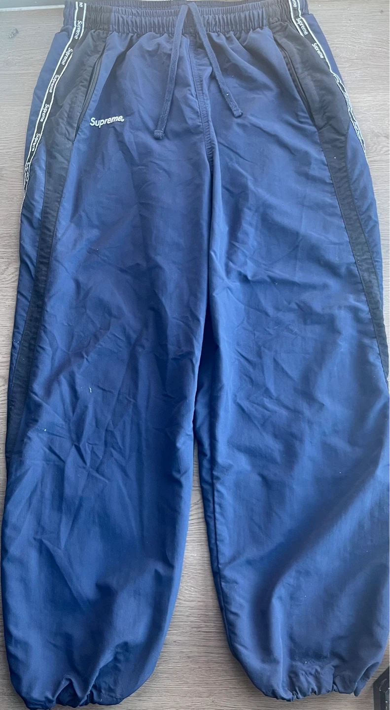 Supreme Navy Nylon Track Pants