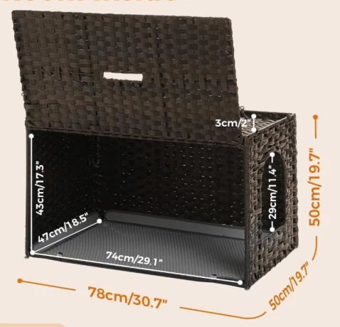 New Wicker Cat Litter Box House Enclosure - photo 3