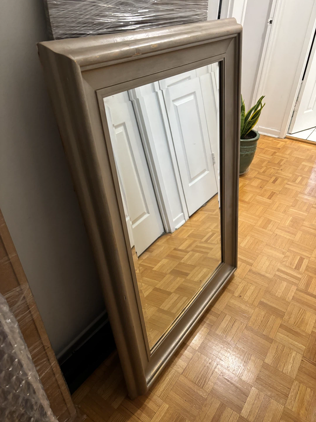 Large champagne gold rectangular wall mirror - photo 2