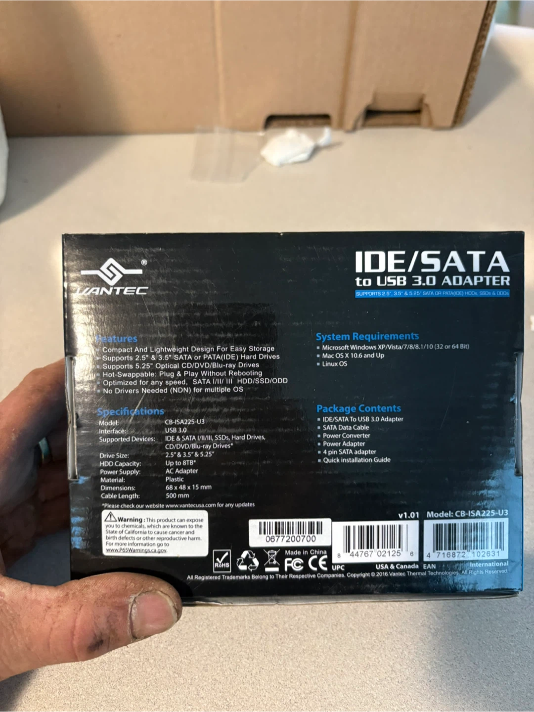 Vantec IDE/SATA to USB 3.0 Adapter