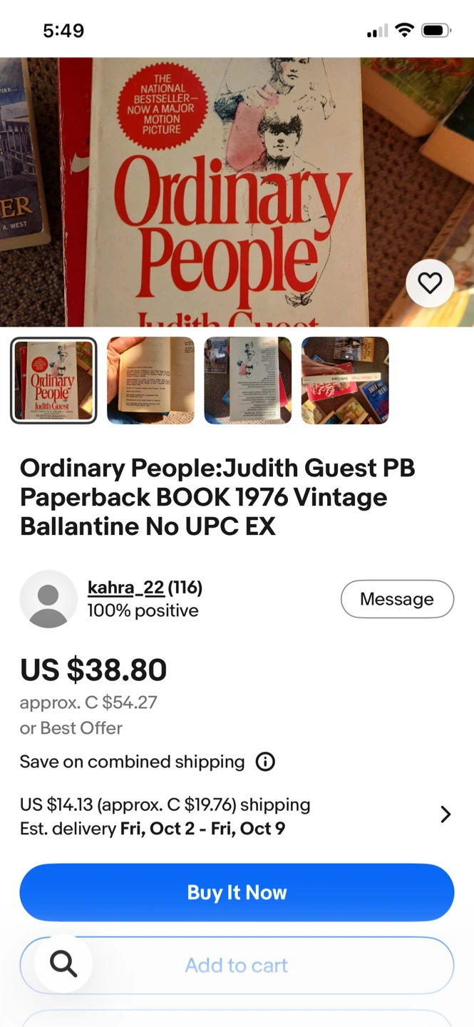 Vintage 1976 Ordinary People Paperback Book - photo 5