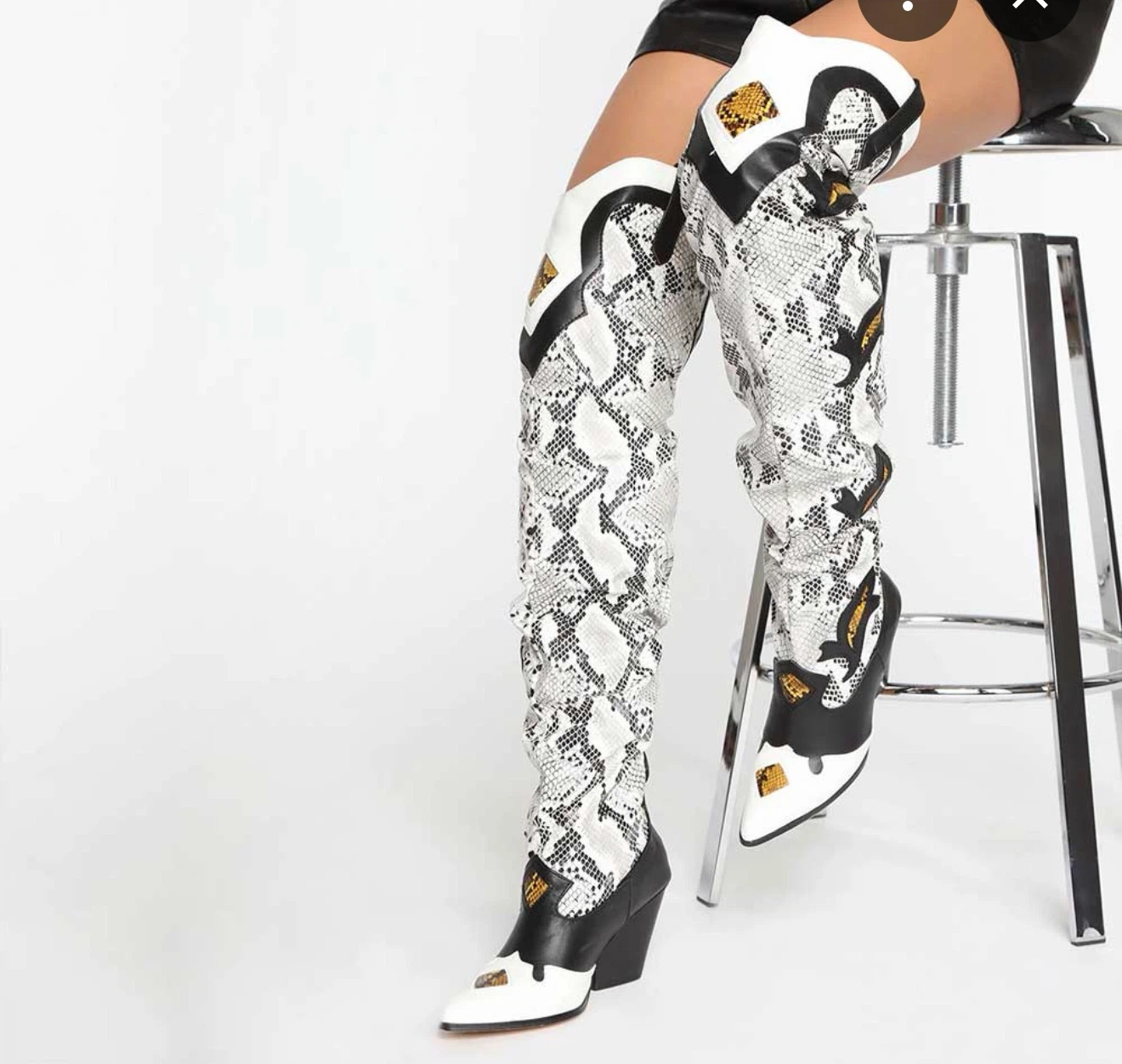 Lemonade Molly Over-the-Knee Snake Boots - photo 2