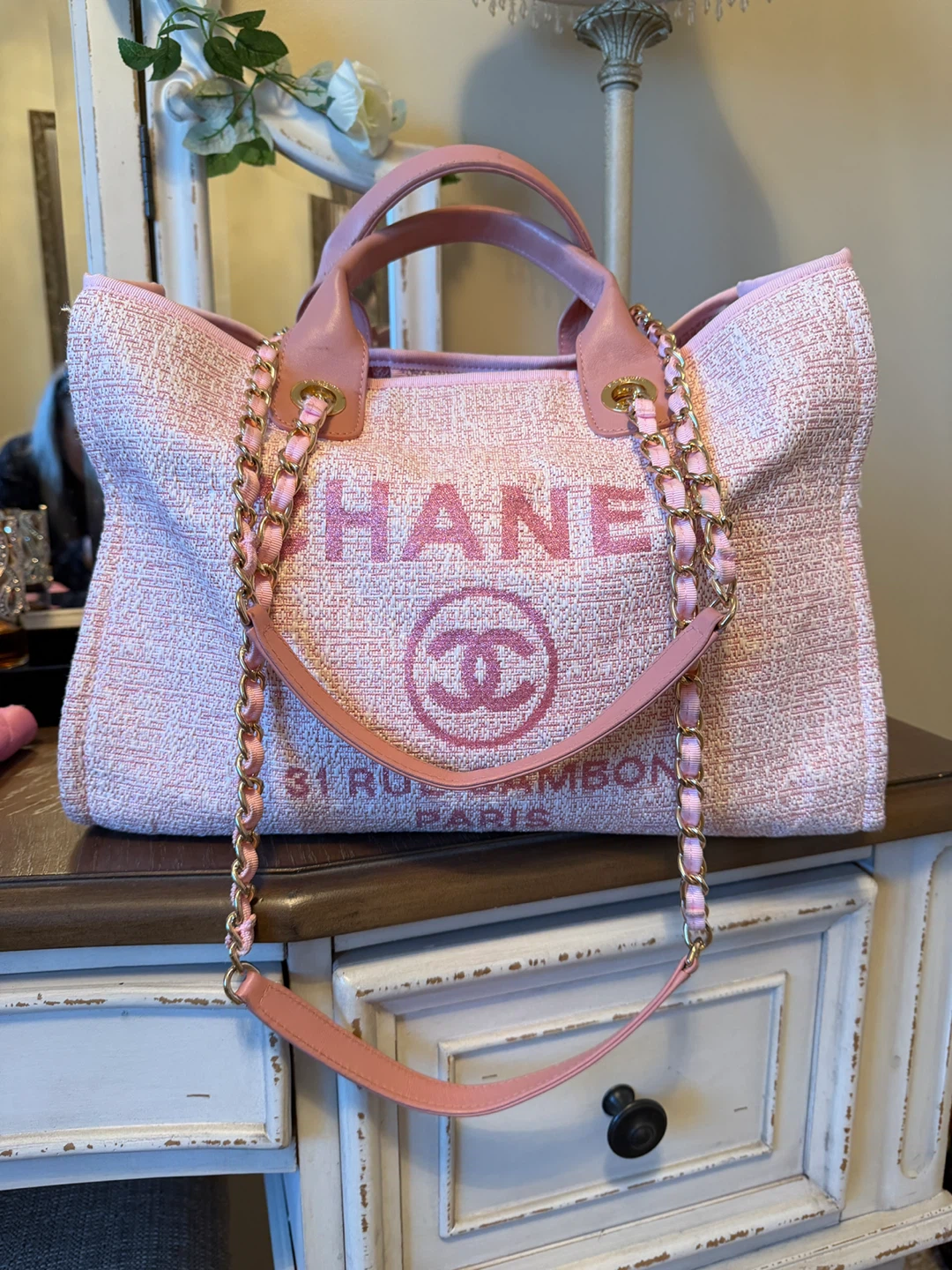 Chanel Deauville Tote Bag Pink