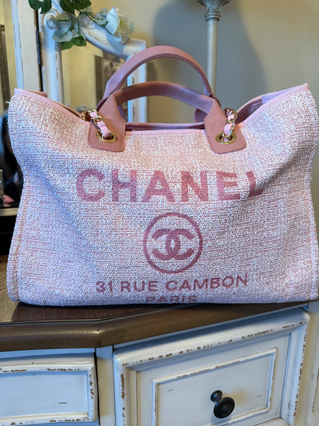 Chanel Deauville Tote Bag Pink - photo 2