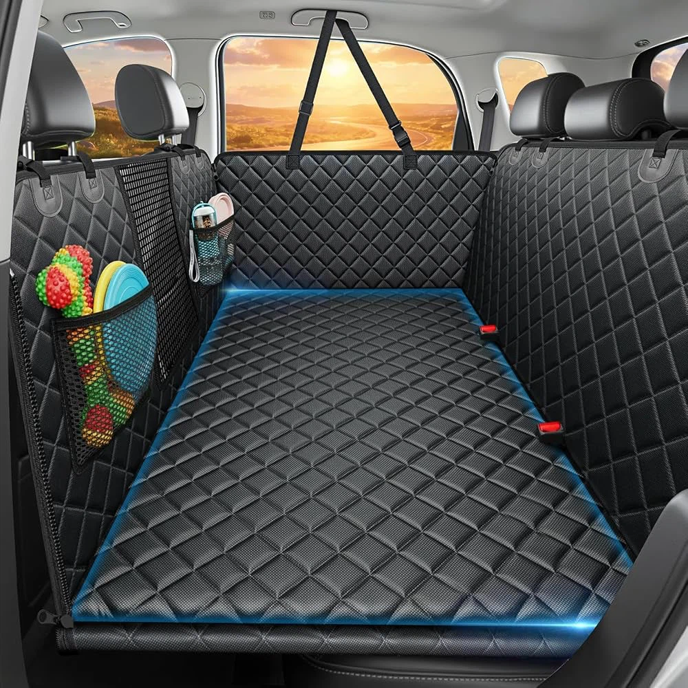 URPOWER Back Seat Extender, Large Hard Bottom Dog Car Seat Cover