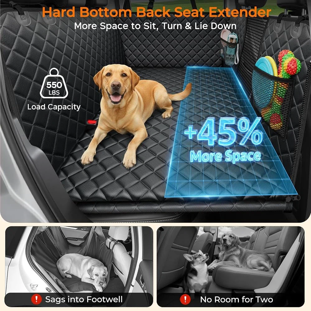 URPOWER Back Seat Extender, Large Hard Bottom Dog Car Seat Cover - photo 2
