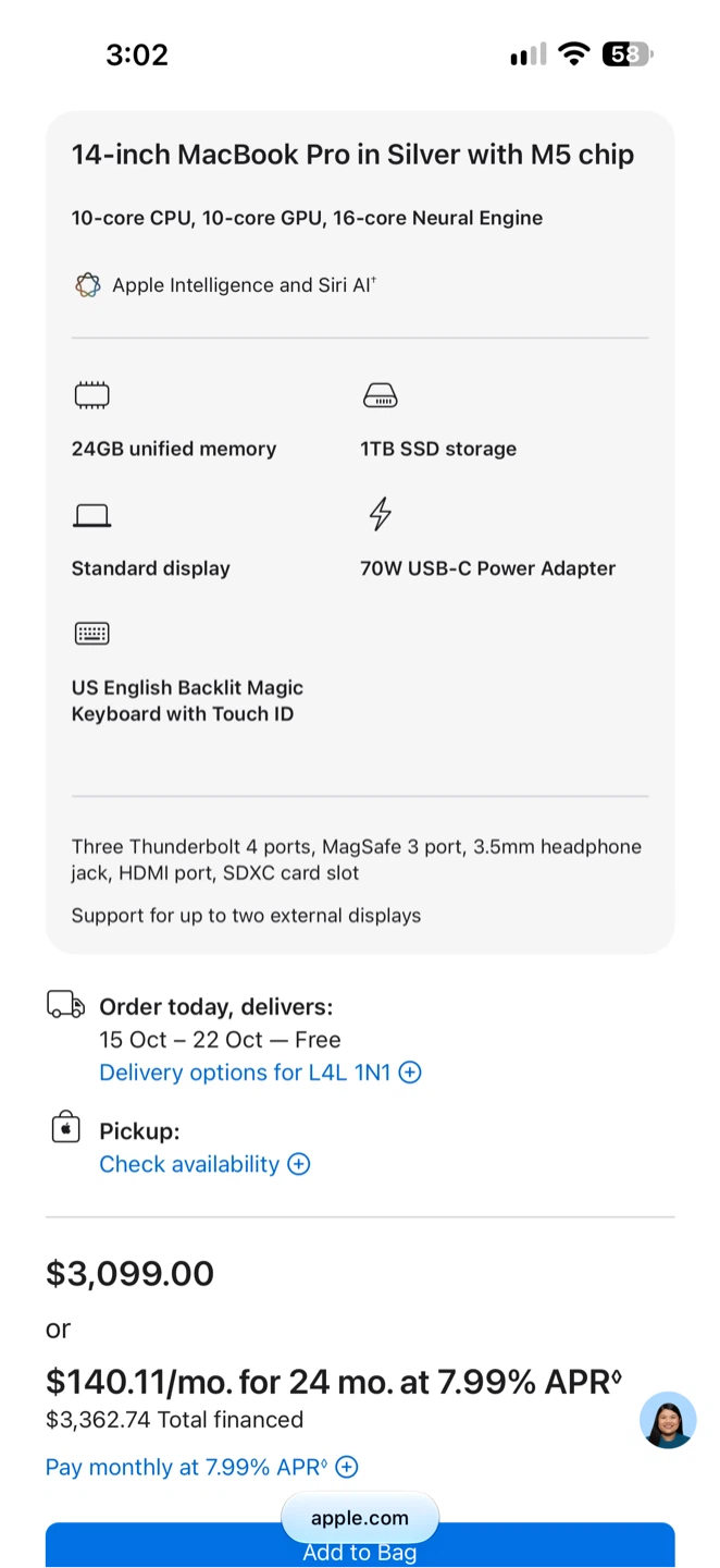 MacBook Pro 14" M5 chip — 24GB/1TB  — BRAND NEW, FACTORY SEALED - photo 4