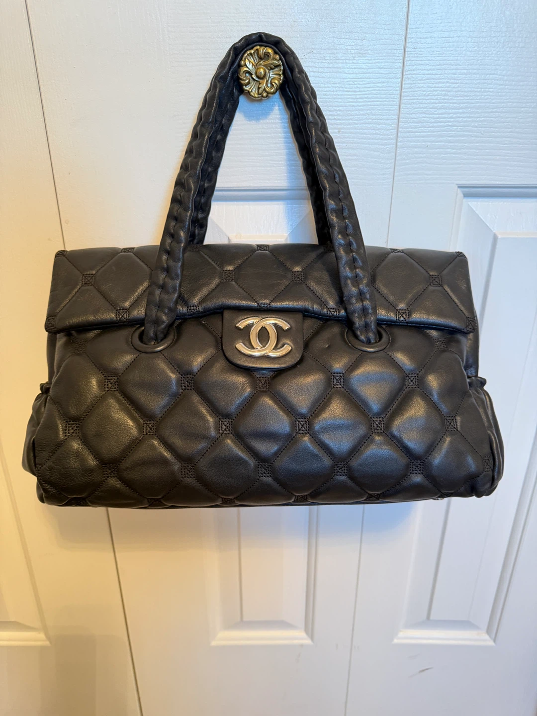Chanel Black Quilted Leather Handbag