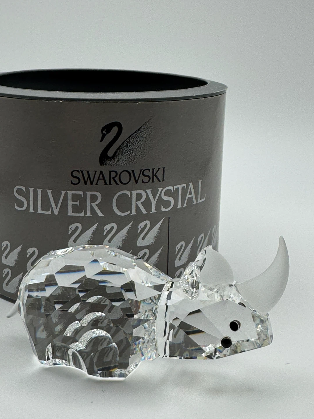 SWAROVSKI LARGE RHINOCEROS - 3” LONG IN ORIGINAL CYLINDER - photo 2